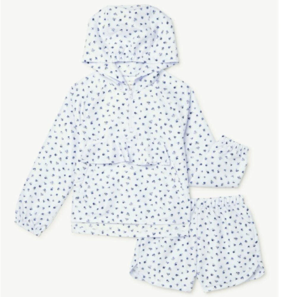 Free Assembly: New Blue Flower Windbreak & Shorts